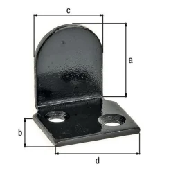 Best GAH ALBERTS Butée de volet coudée fixation en haut noire 30x28 mm