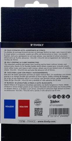Discount TIVOLY Cale à poncer rectangulaire 93x185mm Velcro + pince