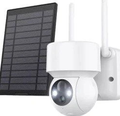 New Caméra intérieure/extérieure motorisée avec panneau solaire