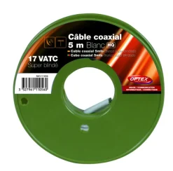 Sale OPTEX Câble coaxial 17VATC en rouleau de 5m blanc