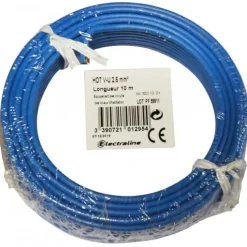 Sale ELECTRALINE Câble H07 VU bleu 2,5mm 10M