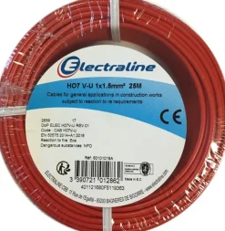 Hot ELECTRALINE Câble H07 VU rouge 1,5mm 25M