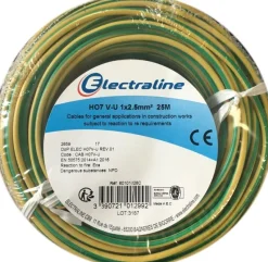 Online ELECTRALINE Câble H07 VU vert/jaune 2,5mm 25M
