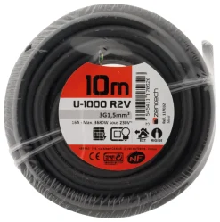 Hot ZENITECH Câble rigide U1000R2V - 3G1,5mm² noir 10m