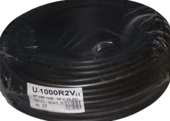 Outlet ELECTRALINE Câble R02V 3G 1,5mm noir 50M