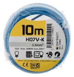 Sale ZENITECH Câble souple H07V-K 1,5mm² bleu 10m