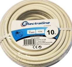 ELECTRALINE Câble TV 17 Vatca blanc couronne