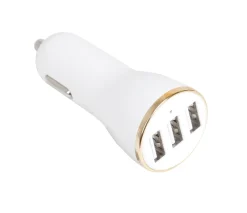 Discount Chargeur FPE pour allume cigare 12V 3xUSB 1A blanc et doré