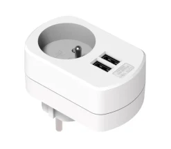 Sale Chargeur USB sur secteur avec 2 USB 3,4A blanc