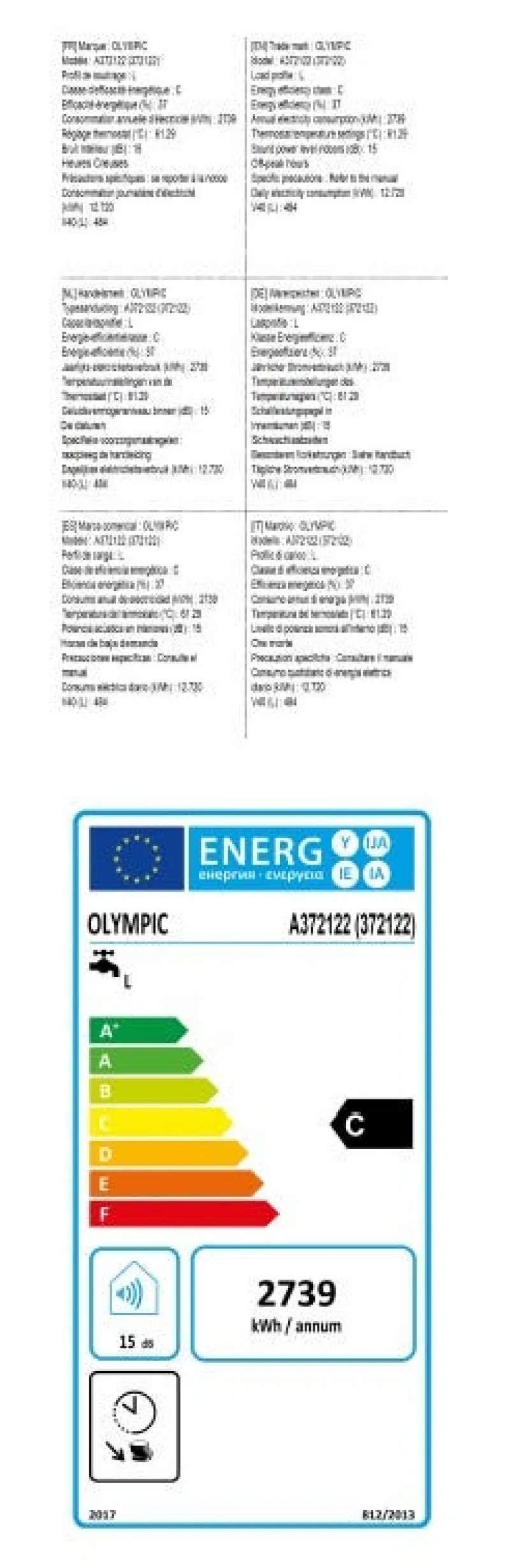 Hot OLYMPIC Chauffe-eau 300L vertical sur socle stéatite