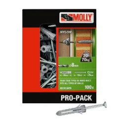 Sale MOLLY Chevilles nylon 2NYL Ø8x40mm avec vis PRO-PACK (x100)