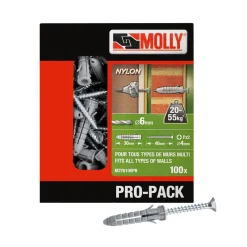 MOLLY Chevilles nylon 2NYL Ø 6x30mm avec vis PRO-PACK (x100)