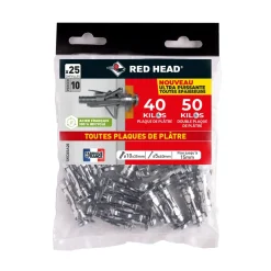 Discount RED HEAD 25 chevilles SUPERKLIX Ø10x35mm + vis TR 5x40mm