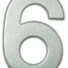 Chiffre adhésif N°6 en acier inoxydable H.9,5 cm