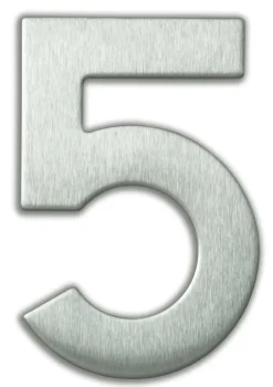 Hot Chiffre adhésif N°5 en acier inoxydable H.9,5 cm
