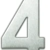 Clearance Chiffre adhésif N°4 en acier inoxydable H.9,5 cm