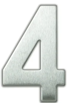 Clearance Chiffre adhésif N°4 en acier inoxydable H.9,5 cm