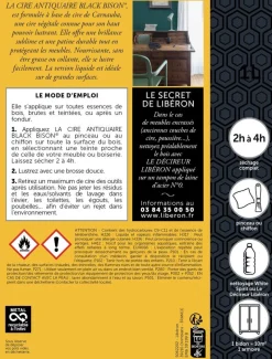 Outlet LIBERON Cire antiquaire Black Bison pâte noyer blond 500 ml LIBÉRON