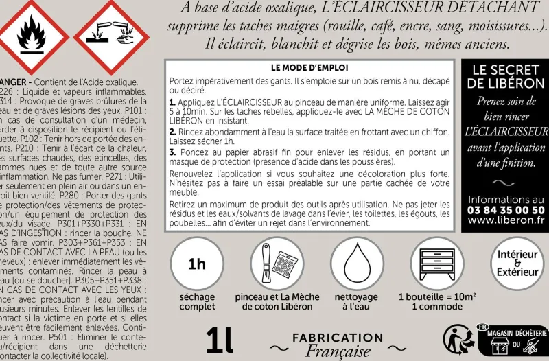 Hot LIBERON Éclaircisseur détachant bois Panamax 0.5L