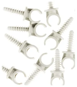 Hot ZENITECH 10 clip tube Ø16mm + chevilles blanc