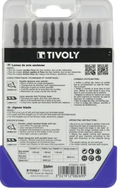 Best TIVOLY Coffret 10 lames scie sauteuse pour bois et métal