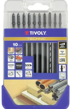 Best TIVOLY Coffret 10 lames scie sauteuse pour bois et métal