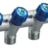 NOYON & THIEBAULT Collecteur robinet bleu M-F 20x27 - 4 départs Mâle 15x21