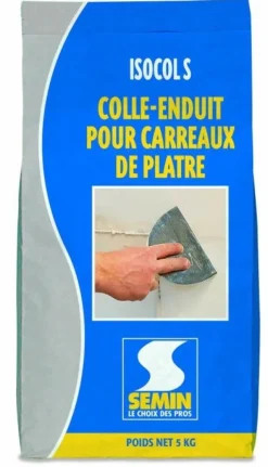 Clearance SEMIN Colle-enduit carreaux plâtre Isocol S 5 kg