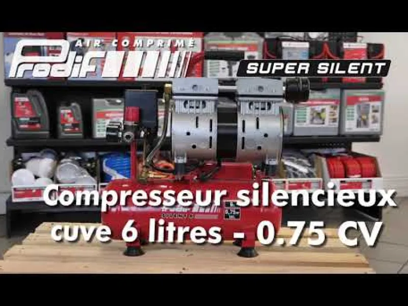 Hot PRODIF Compresseur d'air silencieux 6L 0,75CV 59 dB