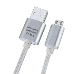 Cordon FPE micro USB argenté - 3m