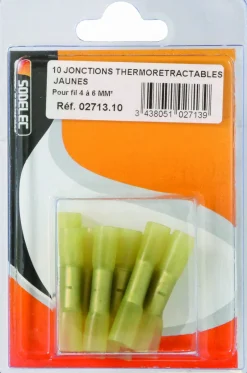 Clearance Cosse jonction bout à bout isolée thermo jaune (x10)