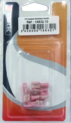 Best Cosse plate femelle 100% isolée rouge 6,3X0,8mm (x10)