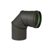 Clearance TEN Coude équerre 90° noir mat Ø80mm + joint viton