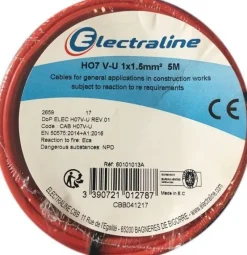 Clearance ELECTRALINE Couronne film Ho7 5M Rouge