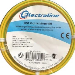 New ELECTRALINE Couronne F V.U 1X1.5 5M V.J