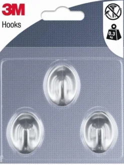 Best 3M 3 crochets adhésifs ovales en plastique gris petit modèle