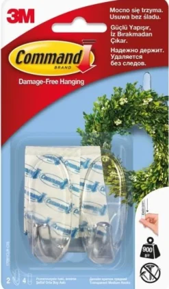 Best 3M 2 crochets ovales transparents moyen modèle