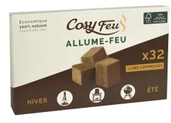 FEUDOR Cubes allume-feu bois compressé (x32)
