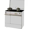GODIN Cuisinière à bois Arpège blanc/laiton