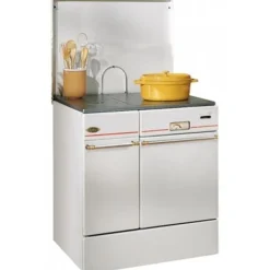 Clearance GODIN Cuisinière à bois Arpège blanc poli/laiton