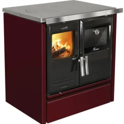 Outlet LACUNZA Cuisinière à bois Etna 5T fonte/bordeaux