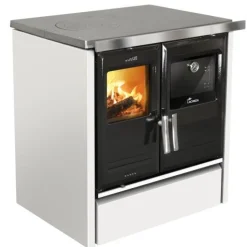 New LACUNZA Cuisinière à bois Etna 5T noir/blanc