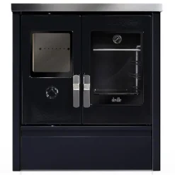 Outlet DEVILLE Cuisinière à bois Mélisse 75 noir/bleu nuit