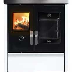 Discount DEVILLE Cuisinière à bois Mélisse 75 noir/blanc