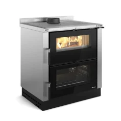 Hot Cuisinière à bois Verona XXL noir/inox NORDICA