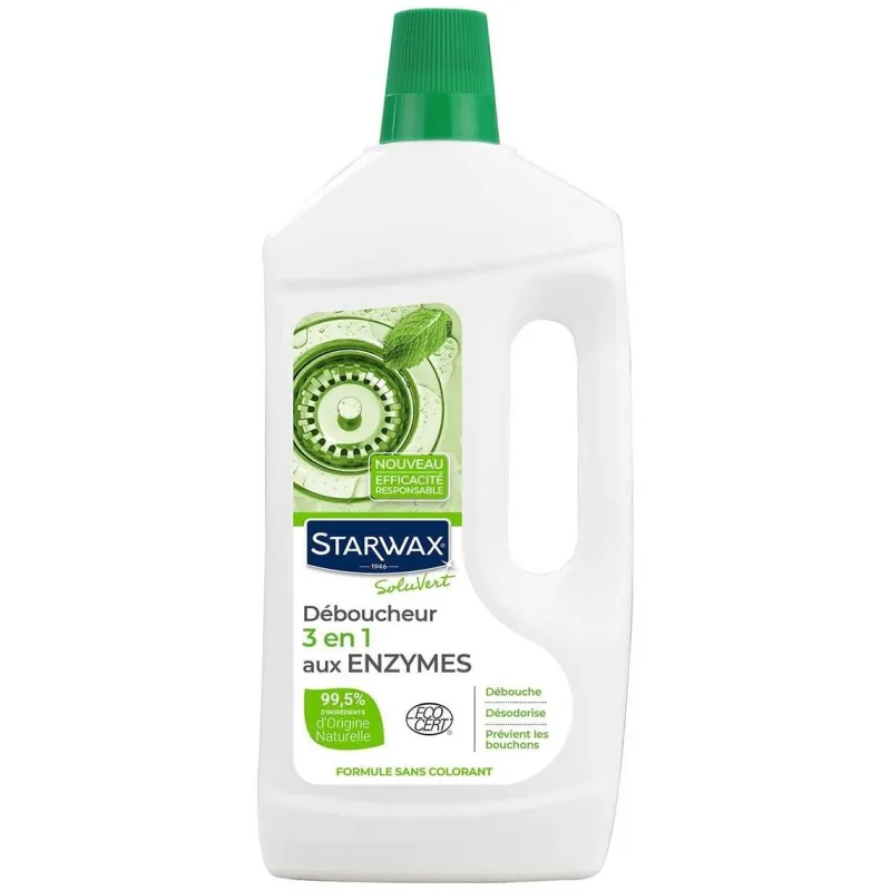 Discount STARWAX Déboucheur 3 en 1 aux enzymes pour canalisations 1L