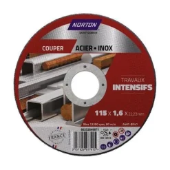 Discount NORTON Disque de tronçonnage 115 x 1,6 x 22,23mm pour acier et inox