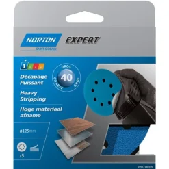 NORTON 5 Disques 8T auto-agrippants Diam125mm G40