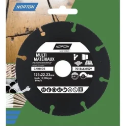 NORTON Disque à tronçonner carbure multi-coupe 125 x 22,23 mm