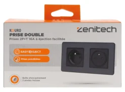 Sale ZENITECH Double prise 2 pôles + terre easyeject kouro